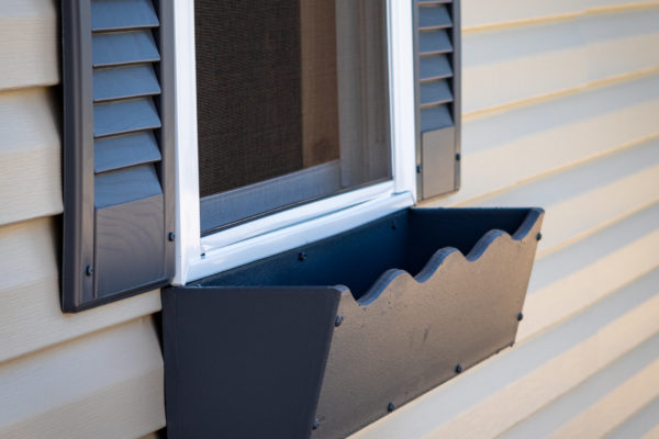exterior of window flower box for vinyl sheds for sale in KY and TN