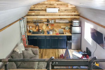 high barn tiny home shell interior